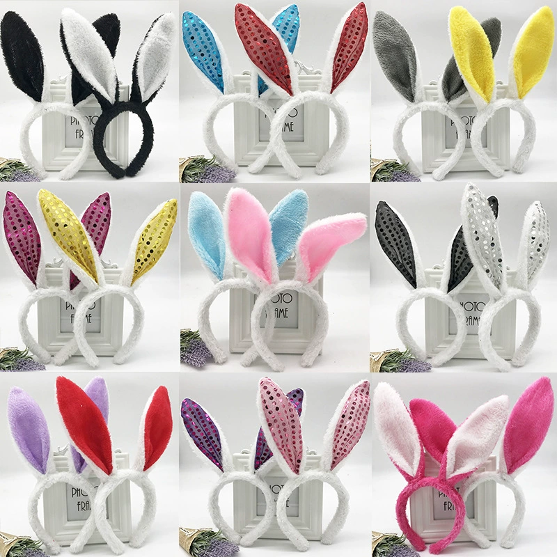 Plush rabbit, headband, hair accessory for adults, human head, halloween