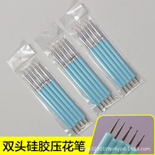 Ultra-Light Stone Plastic Clay Soft Pottery Double-Ended Smear Soft-Head Indentation Pen Silicone Pen Clay Poke Mouth Hand Sculpture Tool