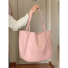 大容量托特包早春新款新款通勤包马卡龙色大学生上课单肩包女