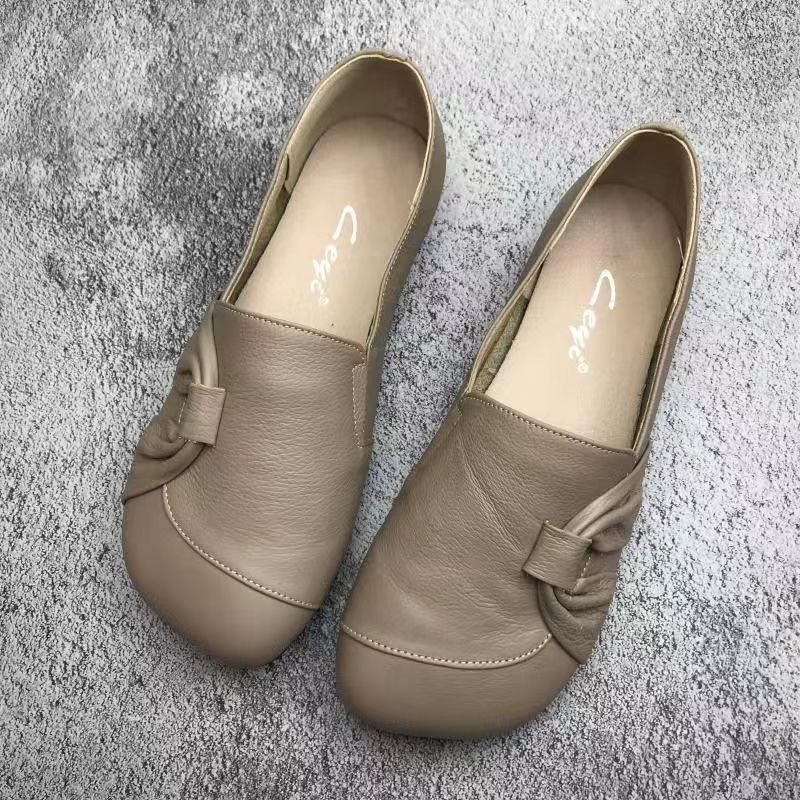 2026 nuevo verano de cuero suave un pie pie simple zapatos cómodos con suela suave antideslizante zapatos de madre