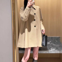 卡其色中长款风衣外套女秋季气质高级感休闲百搭宽松显瘦长袖上衣