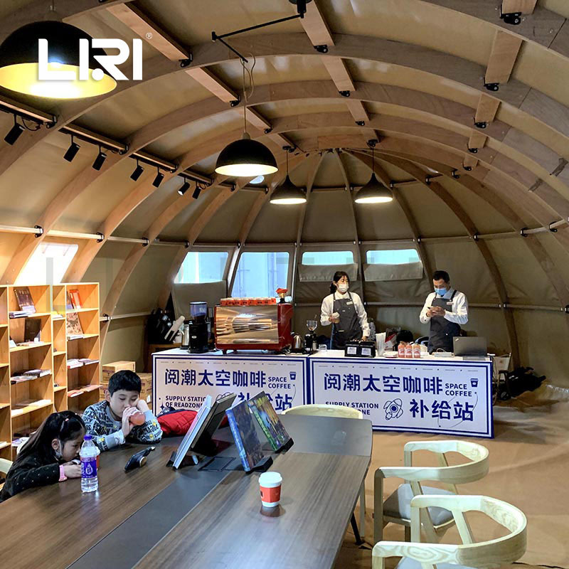 全木结构圆顶帕诺拉玛帐篷咖啡厅餐吧书店篷房活动帐篷丽日出售