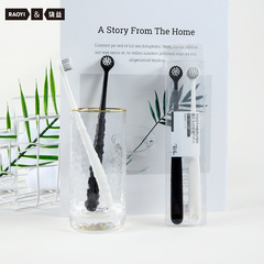 RAOYI Couple Toothbrush 2-Pack Spiral Wire Small Round Head Adult Soft Toothbrush Factory Wholesale