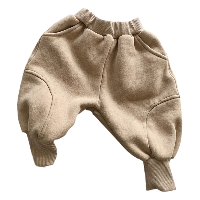 Pantalones Deportivos Térmicos con Felpa para Niños de Algodón para Otoño e Invierno image 1