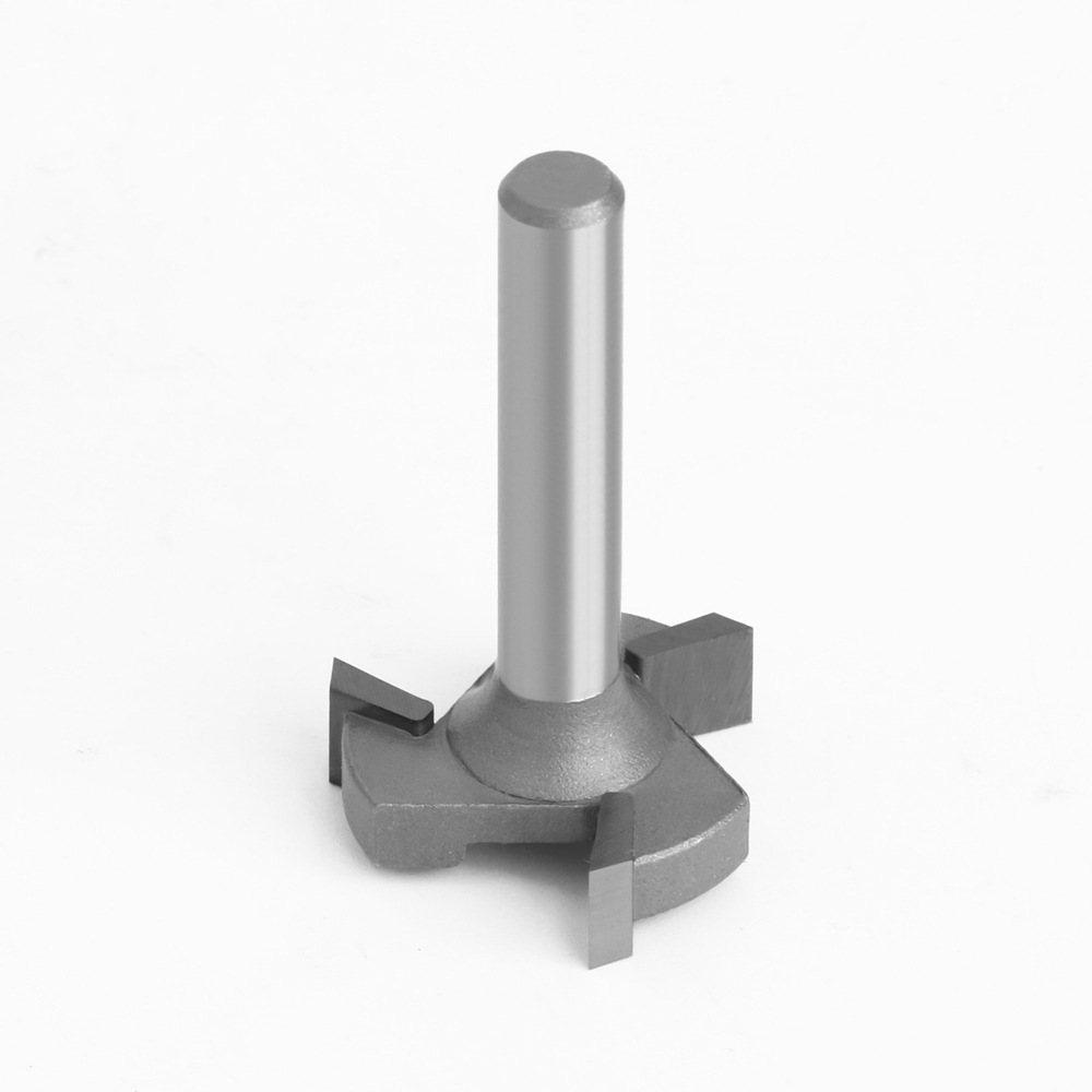 1/4 mango de tres cuchillas T-cuchillo ranura cuchillo ranurado carpintería fresadora ranurado cortador de fresado T-tipo Tenon cortador de la carpintería Gong fresadora