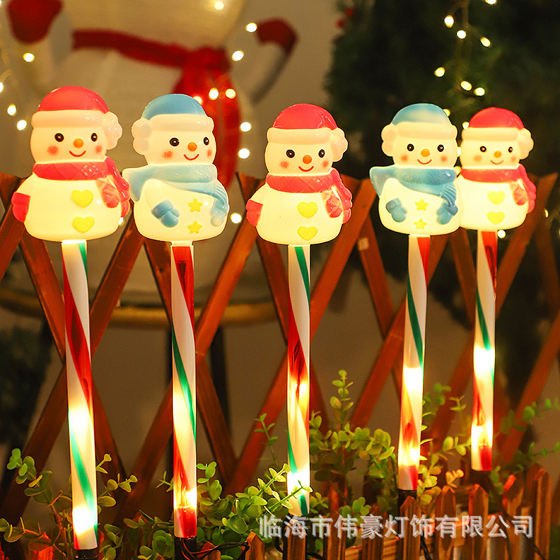 跨境新款太阳能圣诞节LED灯户外花园庭院装饰灯草坪地插灯氛围灯