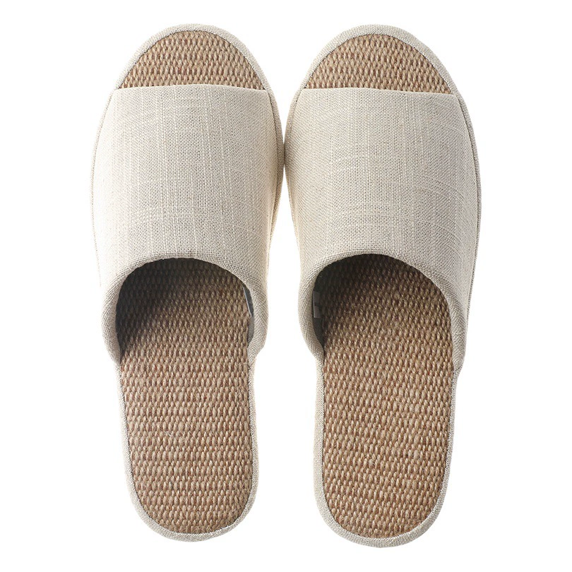 Летние льняные ротанговые тапочки женские хлопчатобумажные льняные ткани в японском стиле