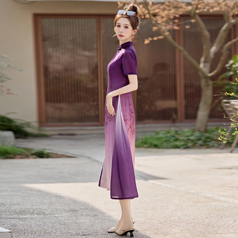Cheongsam Dress for Women 2025 Summer New Style Wedding Banquet Dress for Mother-In-Law Plus Size Slightly Fat Important Occasion Dress