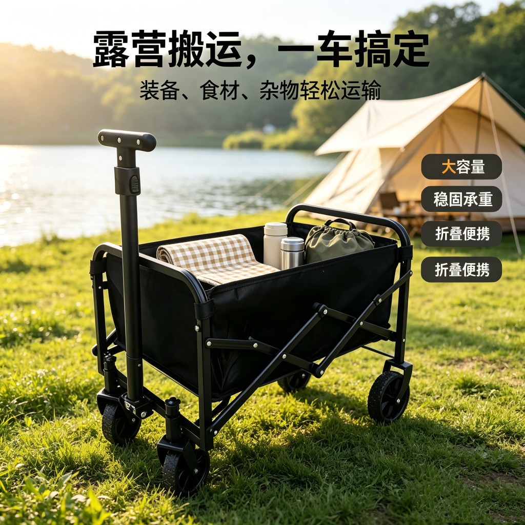 Factory direct sales, cross-border export, hand-push small cart for camping, picnics, fishing, transportation, and moving