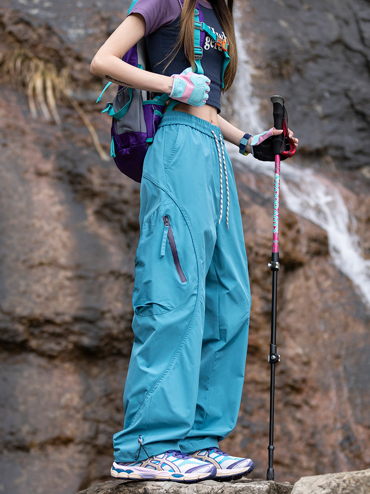 Outdoor Functional Style Hiking Pants for Men and Women, New Spring/Summer Straight Wide-Leg Pants, Mountain-Style Sports Workwear Hiking Pants