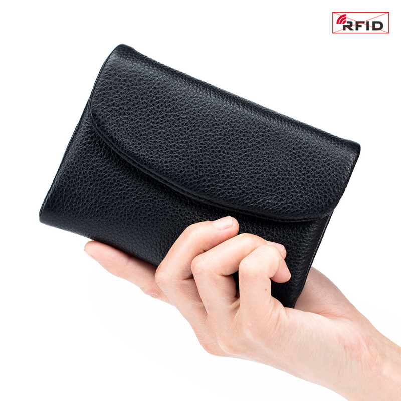 本革ショートウォレット RFID ファッション ソフトレザー質感 ハンドバッグ 女性用 大容量収納バッグ 一層牛革財布|undefined
