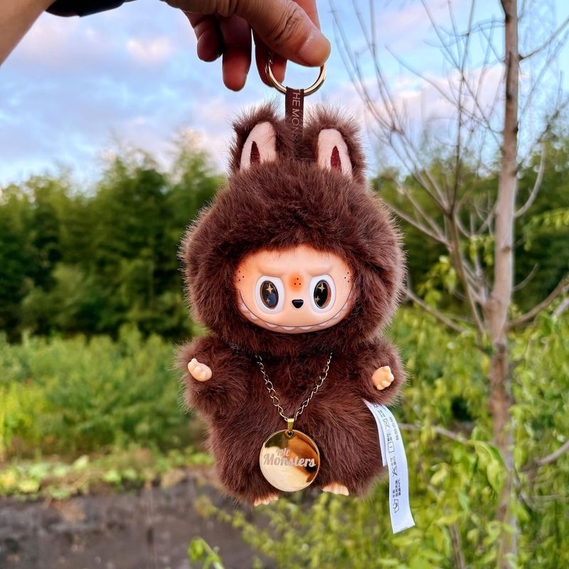 新品毛绒棕色小天使小首领拉布玩偶布搪胶公仔钥匙扣七夕礼物挂件|undefined