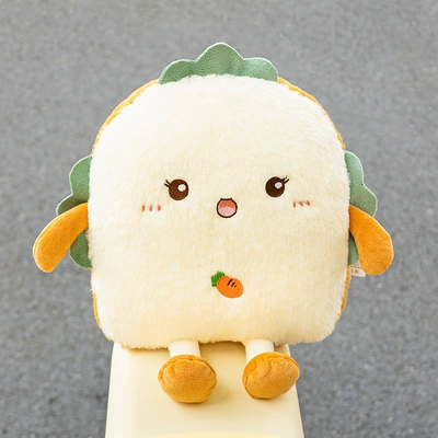 Electric Vehicle Anti-Collision Pad, Child Seat Headrest, Universal Baby Cartoon Cute Creative Thickened Anti-Collision Head Protector (Elektromobil üçün bamper qoruyucu yastıqlar) - original-toast-20x25cm-front-and-rear-of-the-car-multiple-installations