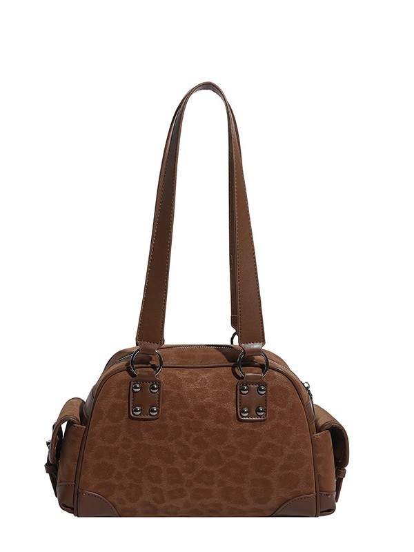 Bolsos de gran capacidad de alta sensación para mujeres 2026 retrógrado leopardo nicho de diseño bolsas de bolos de viaje simple bolsa de tote image 6