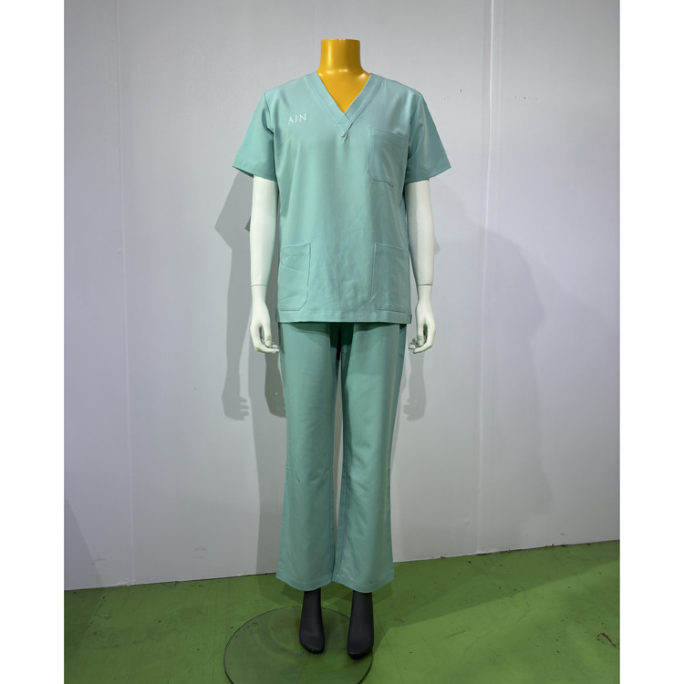 새로운 반팔 손 씻기 옷 세트 맞춤형 탄성 패브릭 편안하고 모양의 뷰티 케어 손 씻기 옷 맞춤