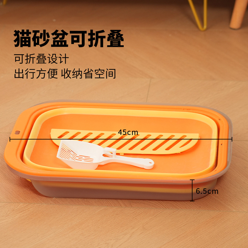 Nuevo tipo de lavabo de arena para gatos semi-cerrado plegable lavabo de arena para gatos super grande anti-salpicaduras de inodoro para gatos productos de limpieza