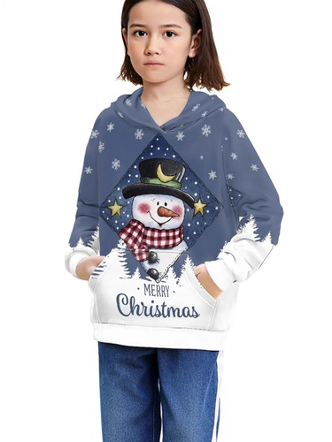 2025 European and American cross-border casual hooded sweater Christmas ladies autumn 3D digital printed sweater coat