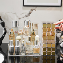2025新款透明亚克力化妆品收纳盒带分格口大容量红架指甲油展示架