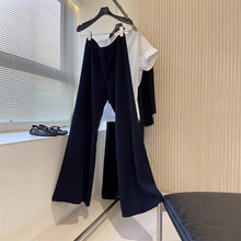 新色ROW风高智感 藏蓝色 及简大气 一片式立裁进k醋酸空气阔腿裤