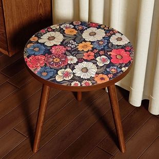 Mandala side table coffee table sofa side cabinet Nordic pattern internet celebrity bedroom small round table living room corner bedside table