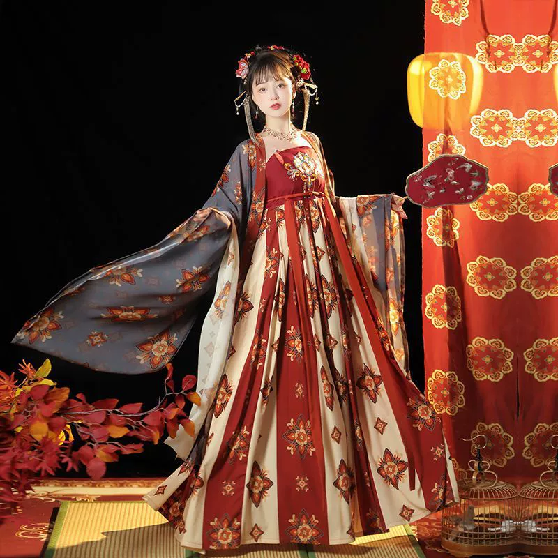 Shangguan Ying (Liansheng) новая восстановленная цельная юбка из боярышника в стиле династии Тан, рубашка с большими рукавами в стиле Тан, весенне-летняя одежда