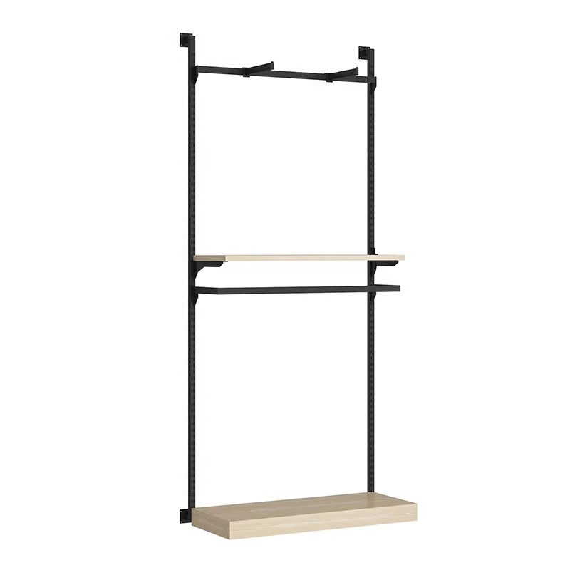 Tienda de ropa estante de exhibición de ropa de niños pared estante de ropa de niños percha de ropa de doble capa madre y bebé estante de plataforma de isla