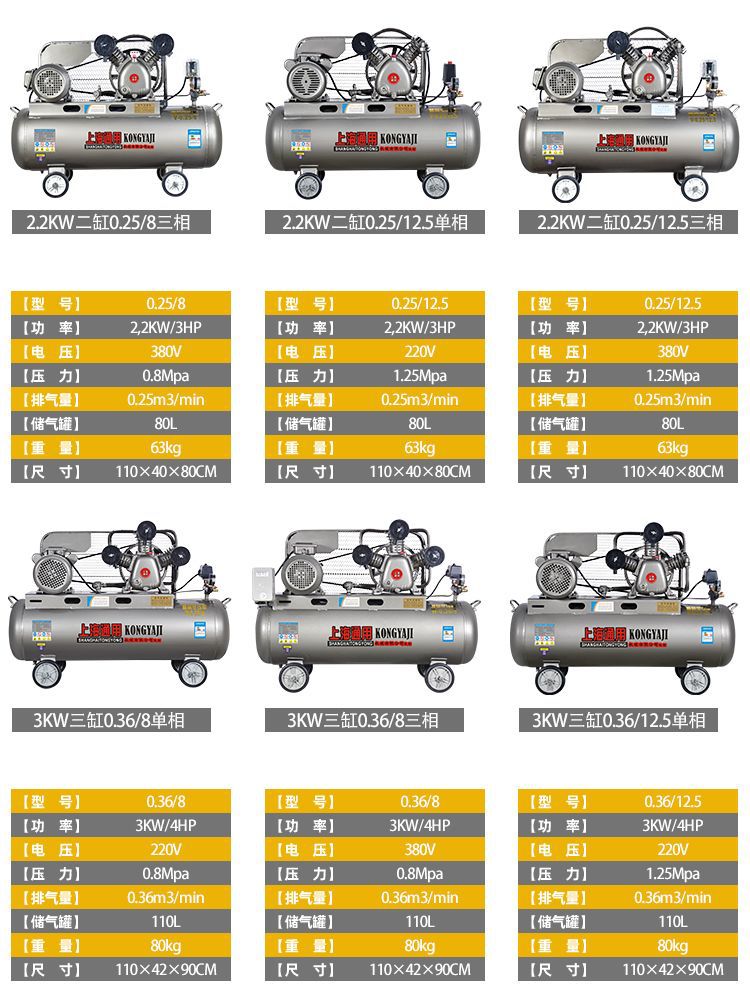 Shanghai General Air Compressor Large 380V Industrial Grade Air Pump Small 220V Air Compressor High Pressure Kilowatt