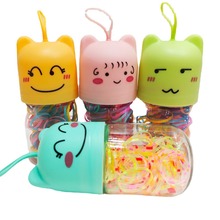 一次性皮筋胶圈发圈发绳卡通罐装桶装二元店强拉不断