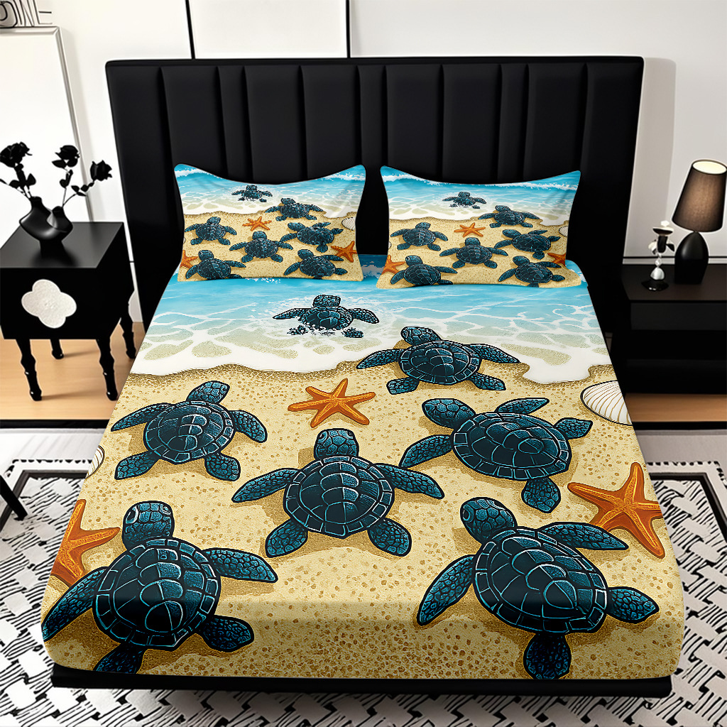 TEMU / JIT transfronterizo encantadora criatura submarina impresa digital 3D cama de cama de cama