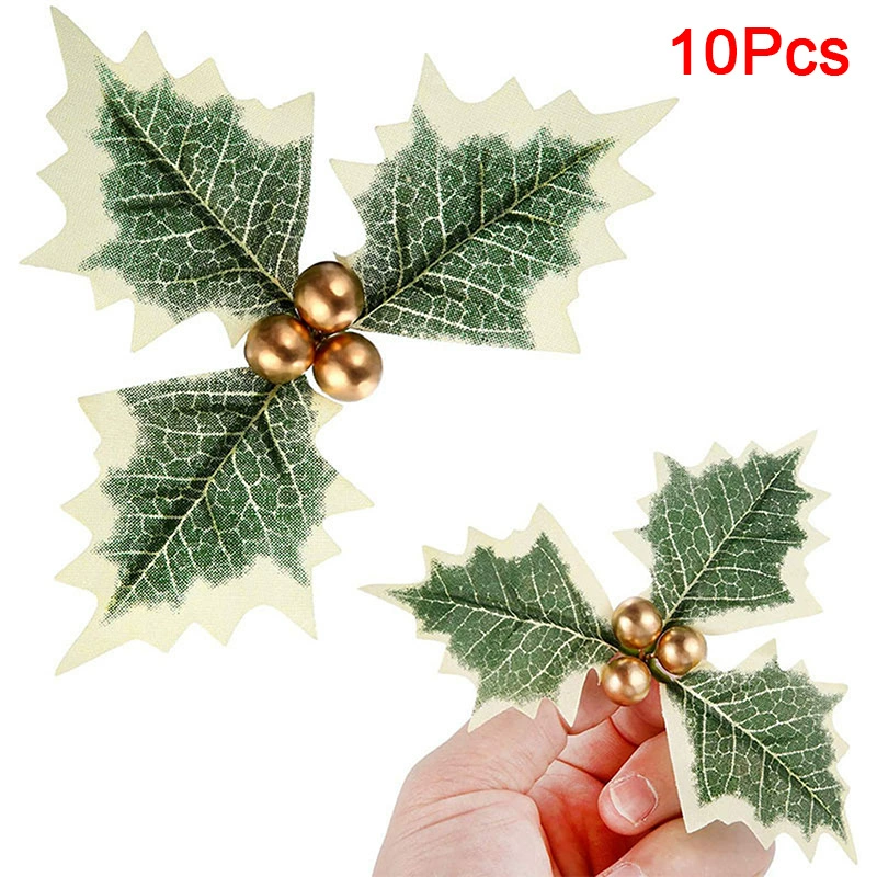 Christmas flower ring handmade DIY paste plug -in Christmas decoration simulation Little red fruit green leaf Christmas tree vine circle accessories