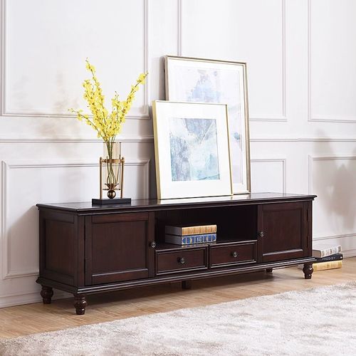 American solid wood TV cabinet and coffee table set home TV stand furniture set living room floor cabinet