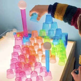 REGGIO Reggio Light Table Box Material Transparent Cup Light and Shadow Transparent Color Cup Early Education Educational Play Teaching Aware