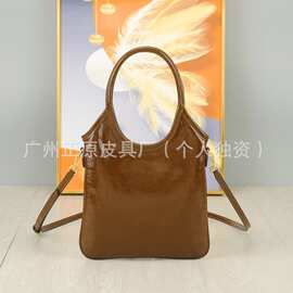 M缪ivy托特包油蜡牛皮购物袋单肩手提腋下包高品质图片实拍供跨境