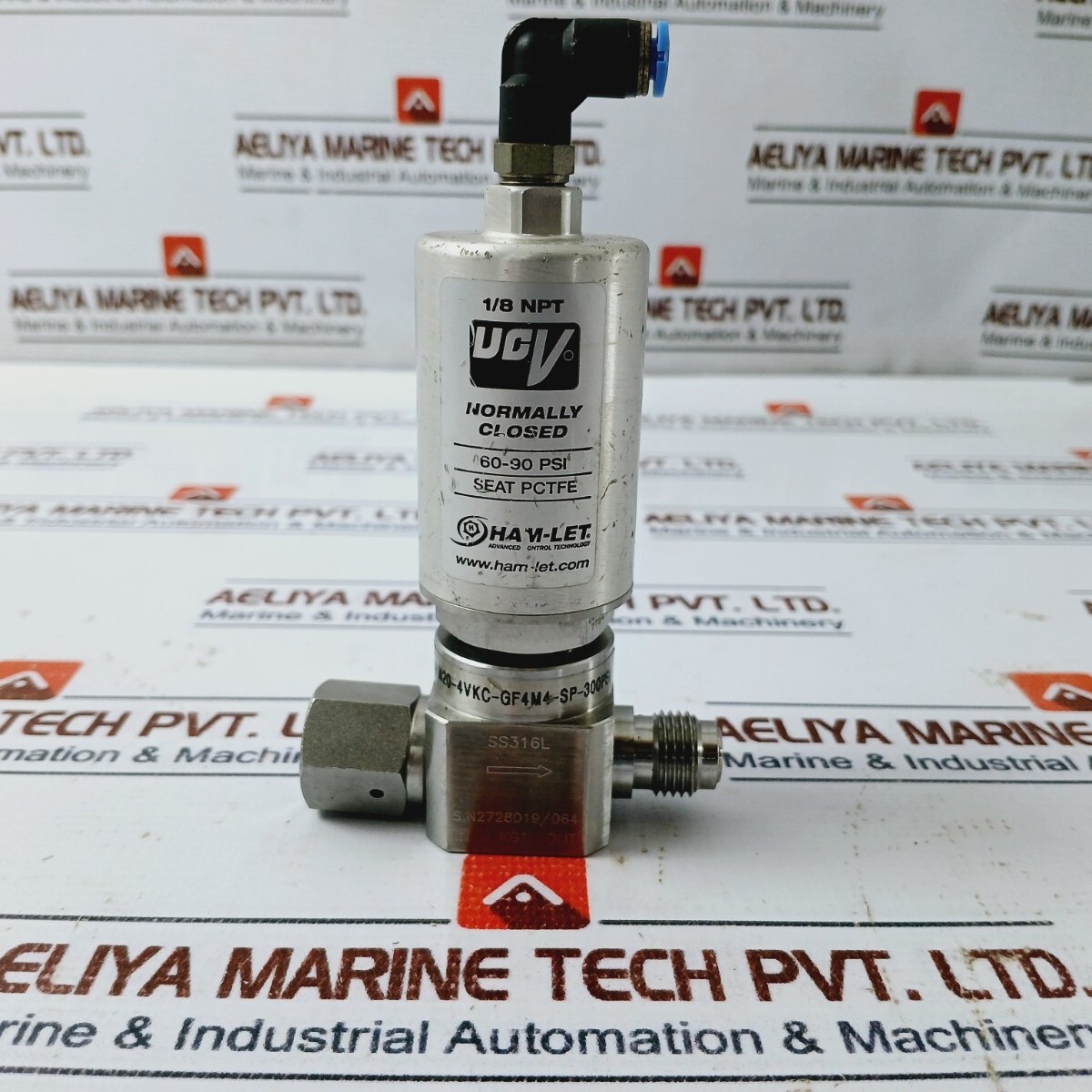 Ham-Let HM20-4VKC-GF4M4-SP-300PSI 正常封闭气动隔膜阀-