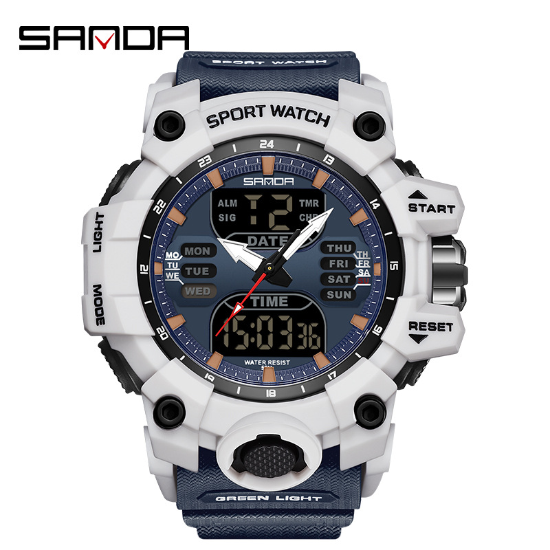 6126 [men's style] white and blue