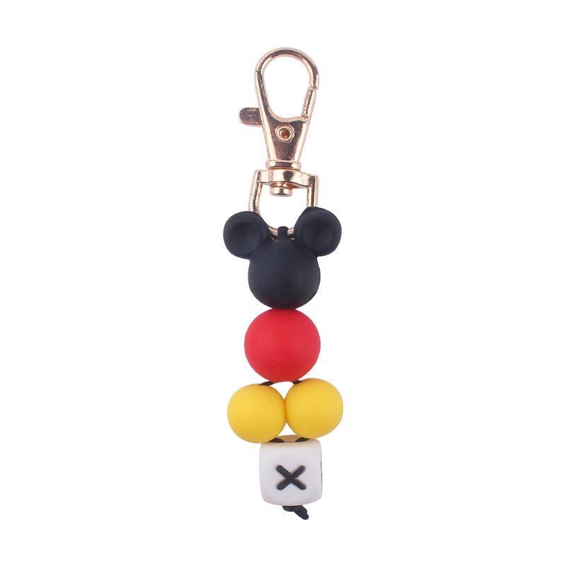 Creativo DIY nueva historieta cuentas pequeño colgante contraste color silicona cuentas llavero colgante bolsa pequeño colgante AliExpress