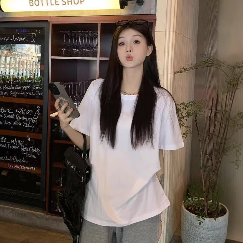 [여성 아이스 실크 티셔츠] 화이트