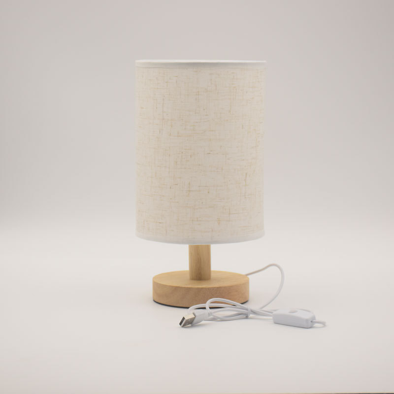 Lámpara de mesa pequeña de madera maciza con flores prensadas, plato pintado a mano DIY, actividades festivas, team building, flores secas y prensadas, USB, lino, estilo cubano