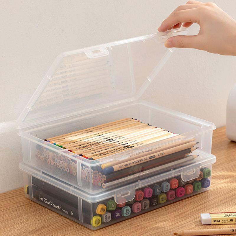 Storage Box with Lid, Home Storage Box, File Storage Box, Household Multifunctional Large-Capacity Transparent Tool Box
