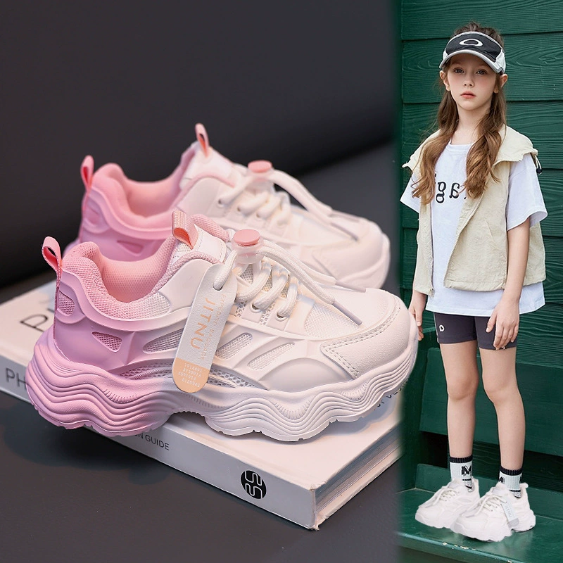 Детская обувь Детская весенняя новая спортивная обувь маленькая белая обувь легкая и удобная дикая градиентная спортивная обувь