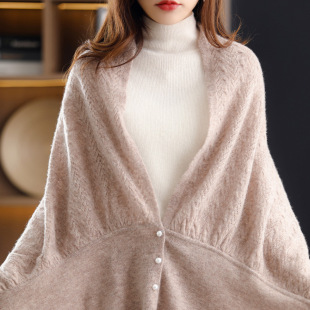 Manufacturer Cross-Border Wholesale 2025 New Wool Shawl Pearl Buckle Fashion Versatile Outer Cashmere Wool Scarf