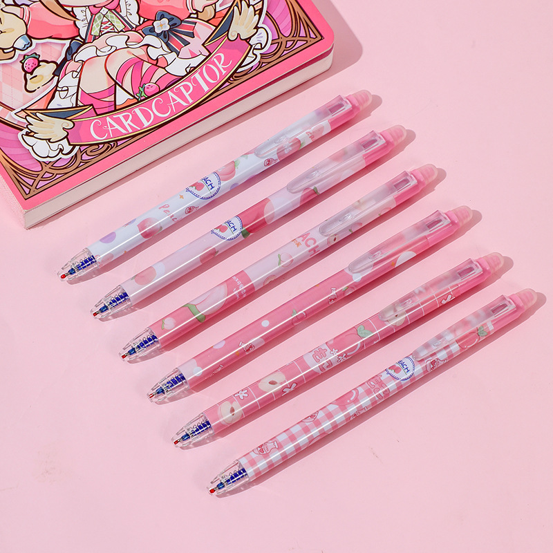 Hermoso melocotón de miel ST fricción dinámica limpiable bolígrafo neutro cabeza de calabaza 0.5 mm bolígrafo neutro limpiable especial para estudiantes de primaria