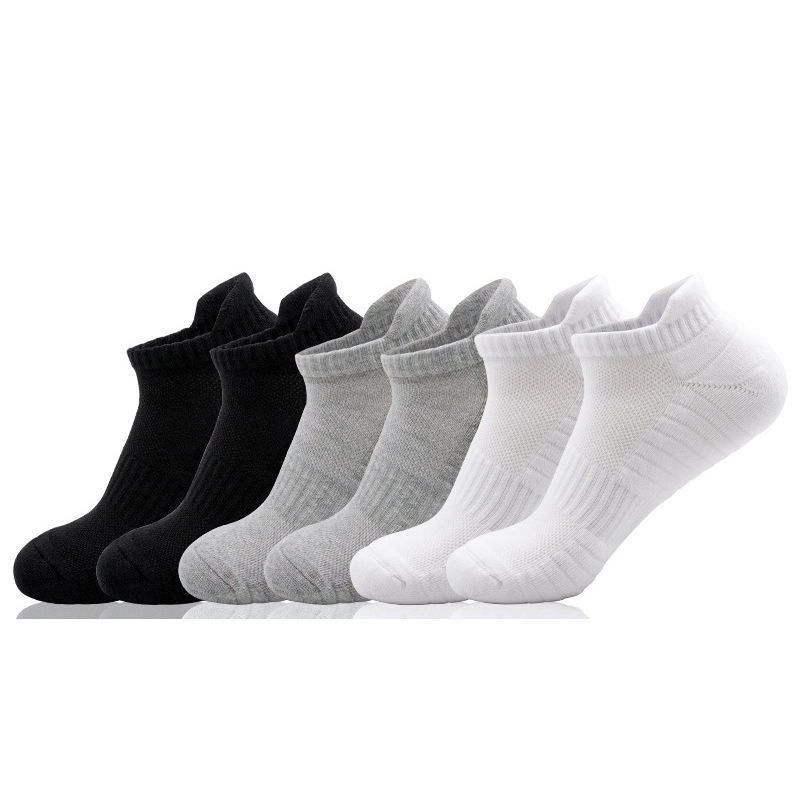 Wholesale Thickened Terry Bottom Casual Socks, Comfortable, Breathable, Sweat-Wicking Ankle Running Socks for Outdoor Sports