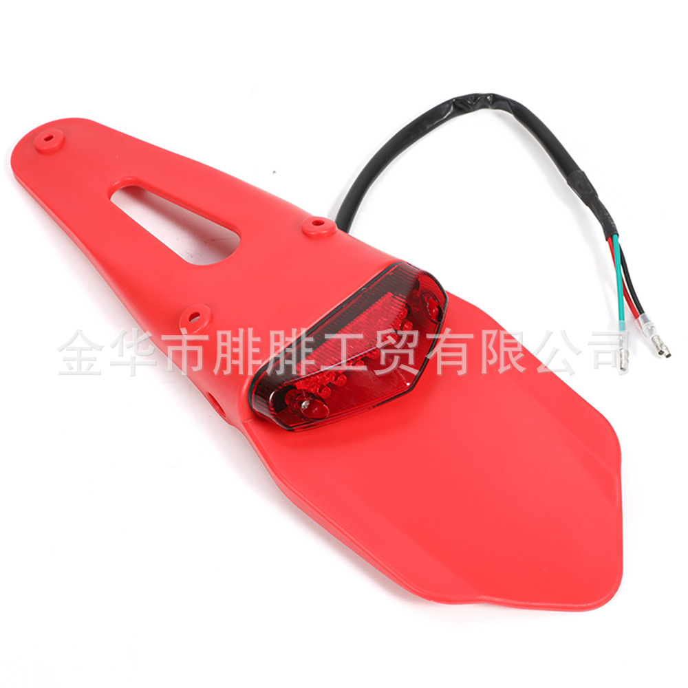 Off-Road Motorcycle Modified Rear Fender Tail Light Universal Led Triangle Brake Tail Light License Plate Warning Light Accessories