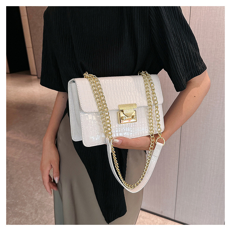 Shoulder Bag Women's Stylish Stone Pattern Chain Messenger Bag_voghion.com