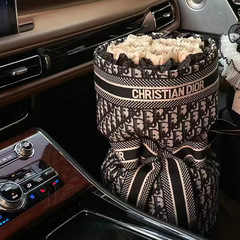 新款大牌小香風情人節創意布藝圓形花束材料包花紙鮮花包裝紙批發