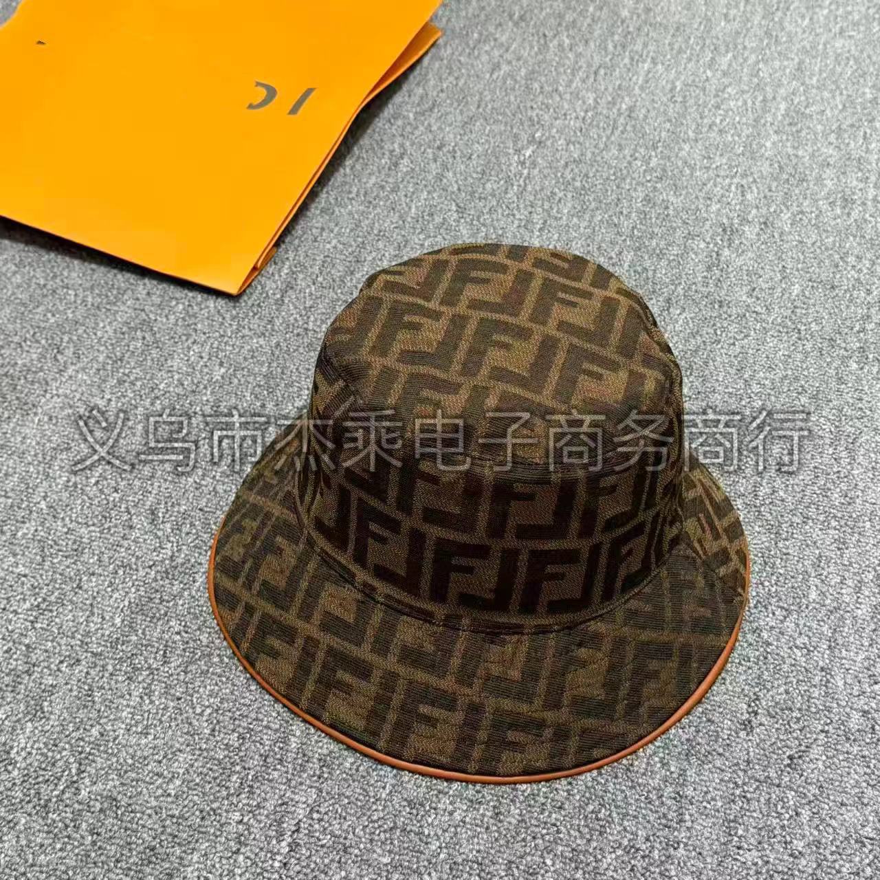 Fendi FF Jacquard Bucket Hat Brown