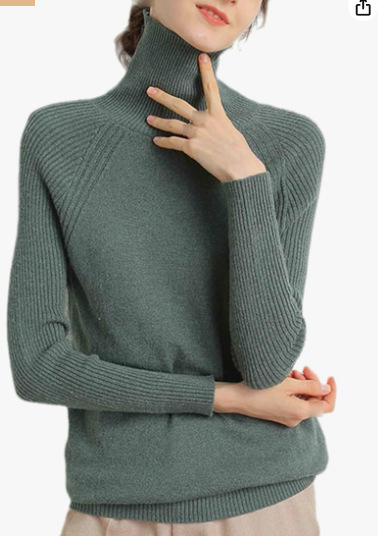 Suéter de cuello alto para mujer, estilo otoño-invierno, grueso, ajustado, adelgazante, jersey corto de punto, lana fina.