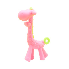 Factory direct sales baby giraffe teether baby deer toy chewy newborn silicone food teething stick