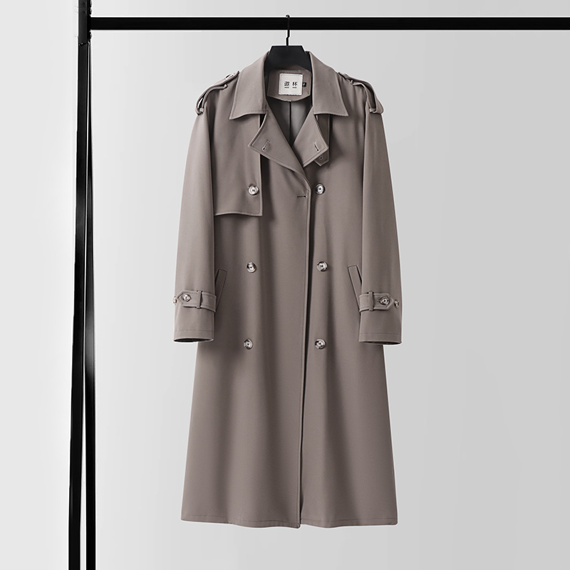 Trench Long Windbreaker Jacket for Men, Plus Size, Autumn and Winter New Design, Stylish and Elegant, Wrinkle-Resistant, Versatile, Windproof Coat